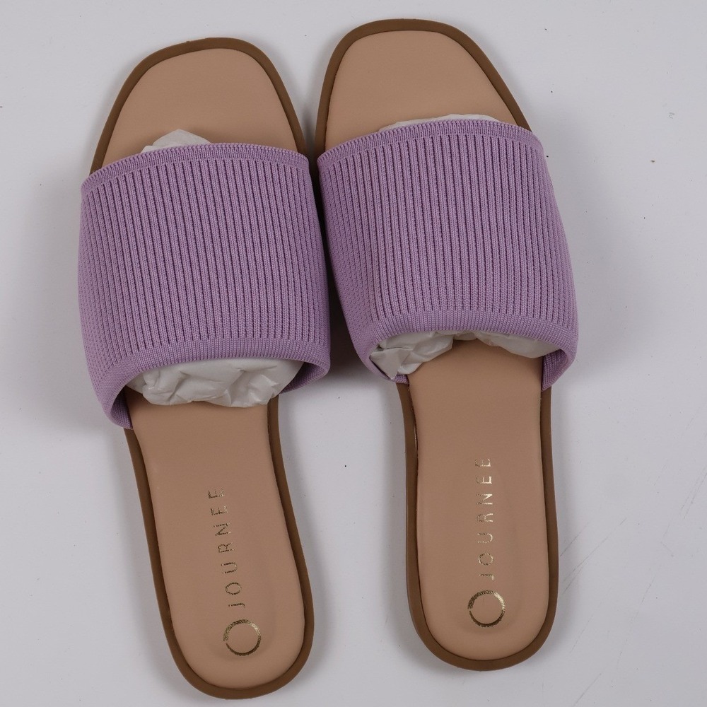Journee Collection Slide Sandals Prisilla Lilac Knit Size 9 NWT